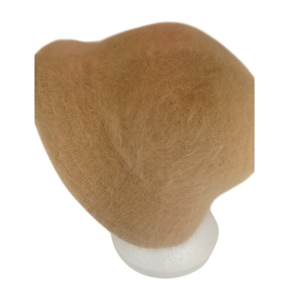 Vintage Disney RN 87429 Angora Blend Fuzzy Bucket Hat Tan 90s Y2K Streetwear - Picture 4 of 8